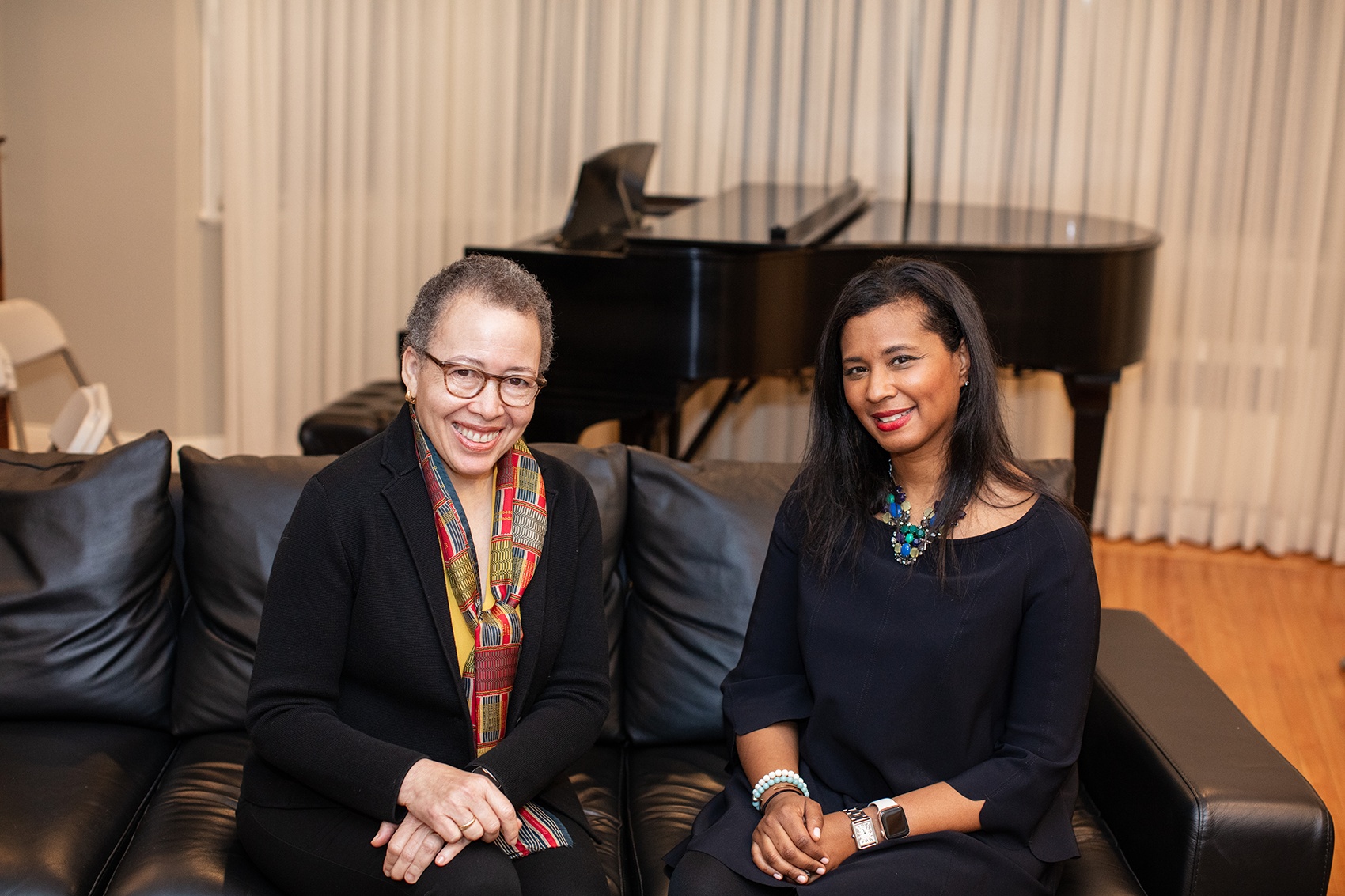Beverly Daniel Tatum, left, and Aimée Eubanks Davis, right, seated together at Mount Holyoke College.