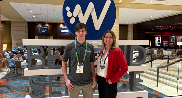 Aimee Rametta and Nathan Mader at WorkWave's Beyond Service conference in 2026