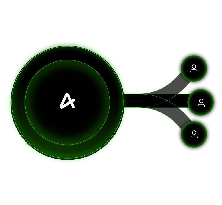 Airtm’s illustration of one payment hub connecting to multiple recipients