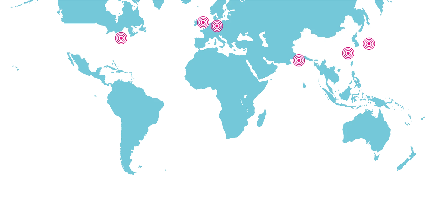 AITASTIC map showing its locations around the world