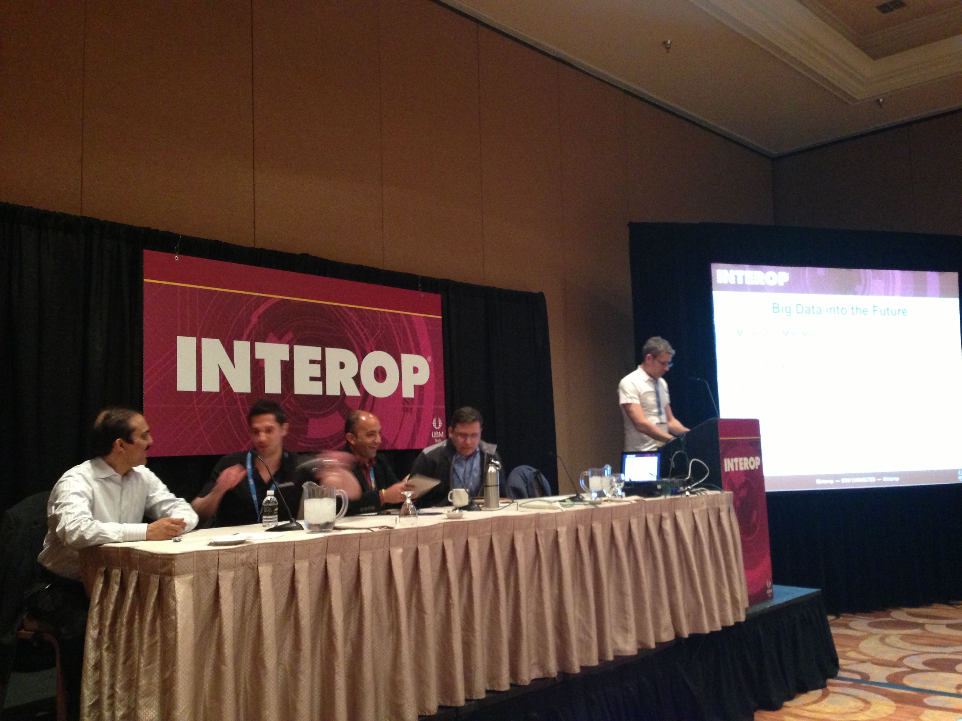 Ajit Gupta, at the far left, joins fellow panelists at Interop’s Big Data into the Future discussion.