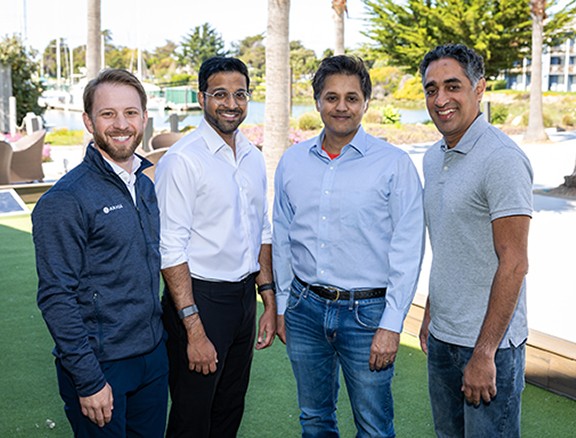 AKASA co-founders Ben Beadle-Ryby, Malinka Walaliyadde, Varun Ganapathi, and Andy Atwal standing together