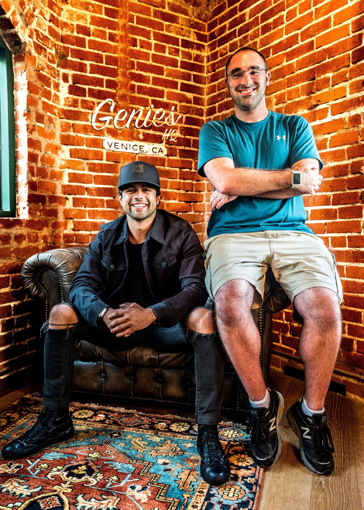 Akash Nigam and Evan Rosenbaum at the early Genies headquarters in Venice, California