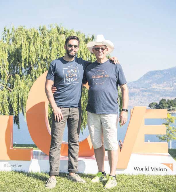 Dean Brody and Al Hildebrandt standing together outdoors at the Global 6K for Water in Kelowna