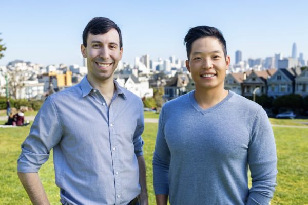 SafeBase co-founders Adar Arnon and Al Yang standing in a San Francisco park