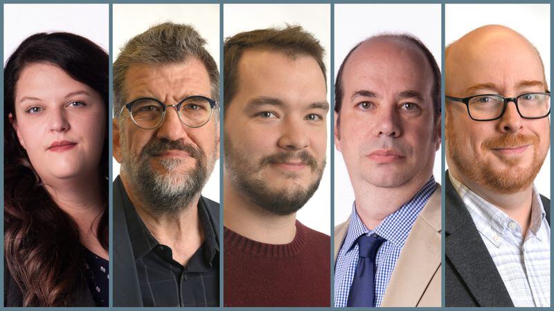 Portrait montage of five AL.com journalists honored with 2023 Pulitzer Prizes