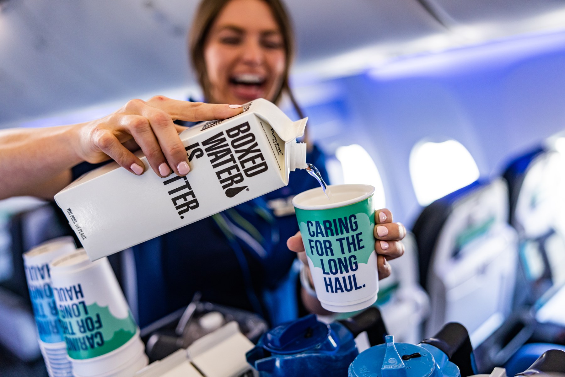 Alaska Airlines Premium Class seats inside a Boeing aircraft