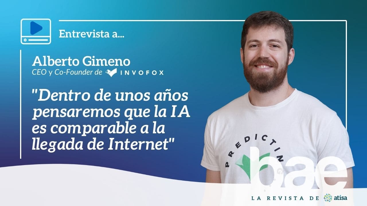 Alberto Gimeno in a 2023 interview graphic about artificial intelligence