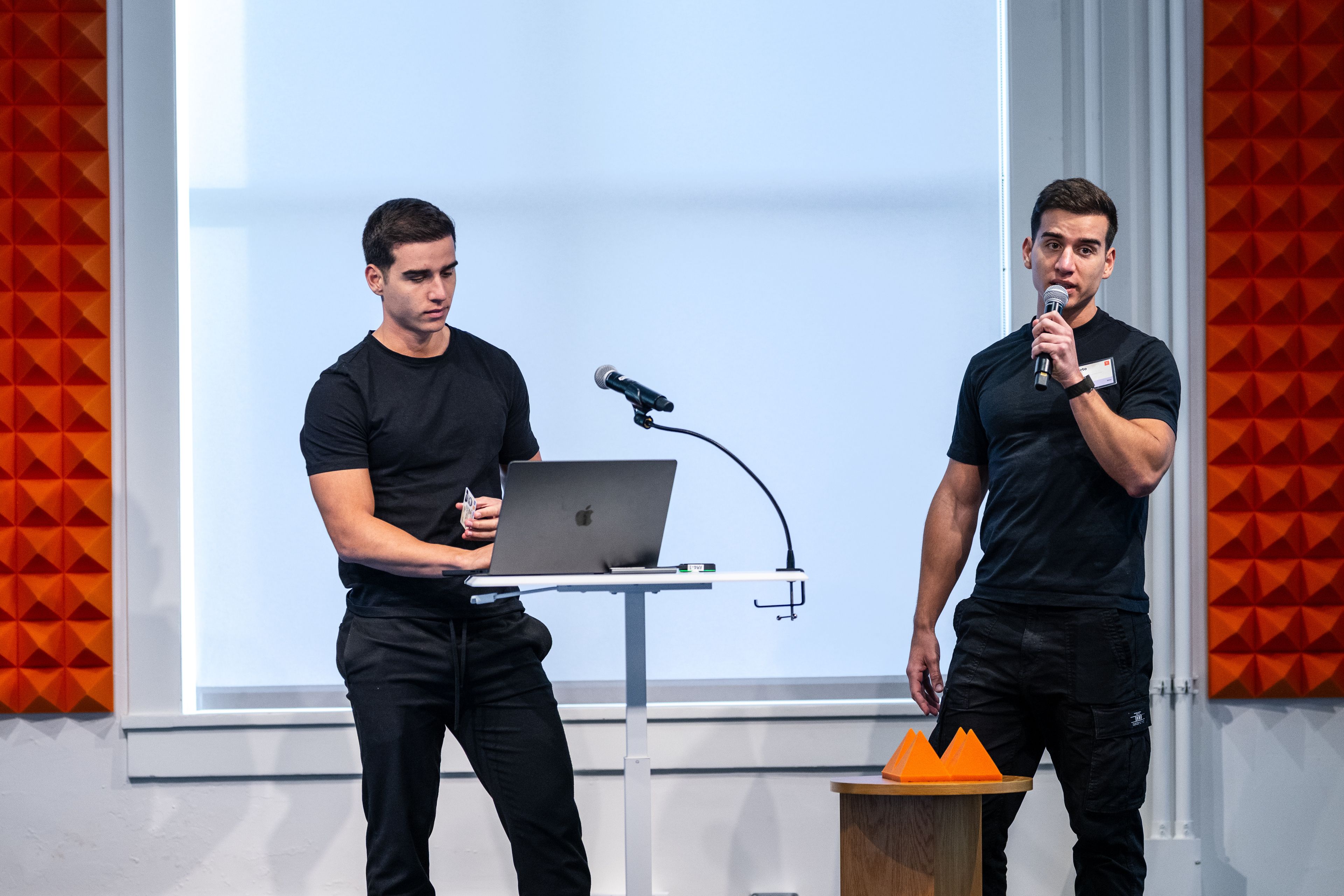 Alberto and Alejandro Rosas presenting Didit at a press event