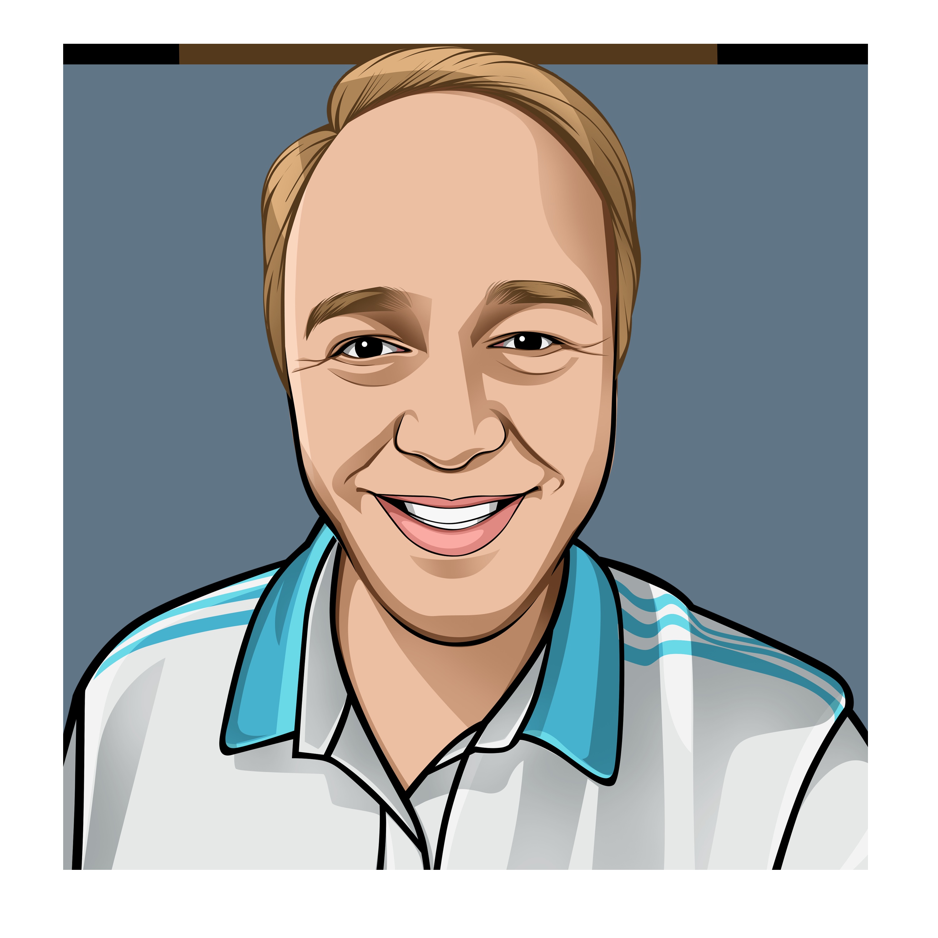 Official illustrated portrait of Ian Bergman