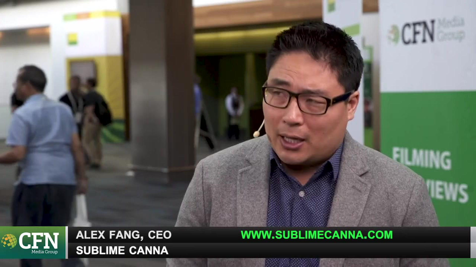 Alex Fang speaking to CFN Media at CannaVest 2019 in San Jose