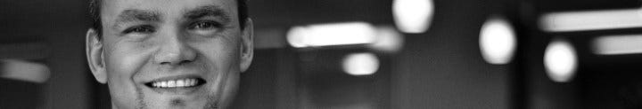 Black and white banner photograph of Alex Zinin from his personal blog