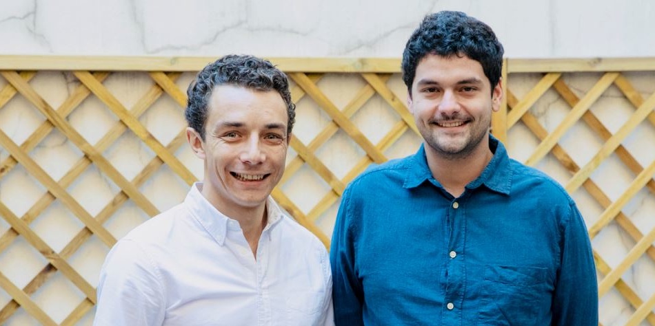 Alexandre Louisy, left, and Upflow co-founder Barnaby Malet, right, smiling in a press photograph.