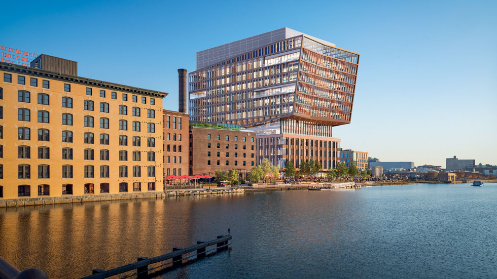 Architectural rendering of the Lilly Institute for Genetic Medicine at 15 Necco Street in Boston