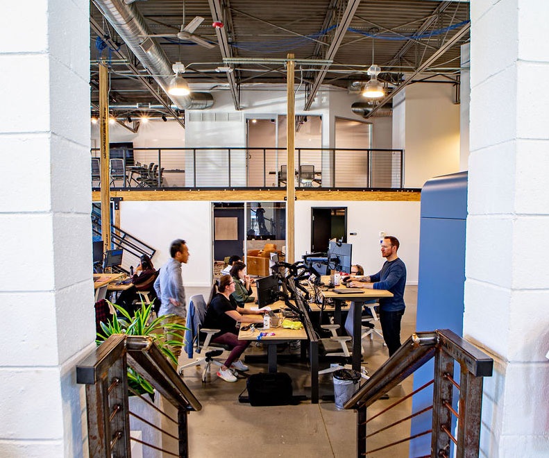 Interior of an Alfa office with shared working and meeting spaces