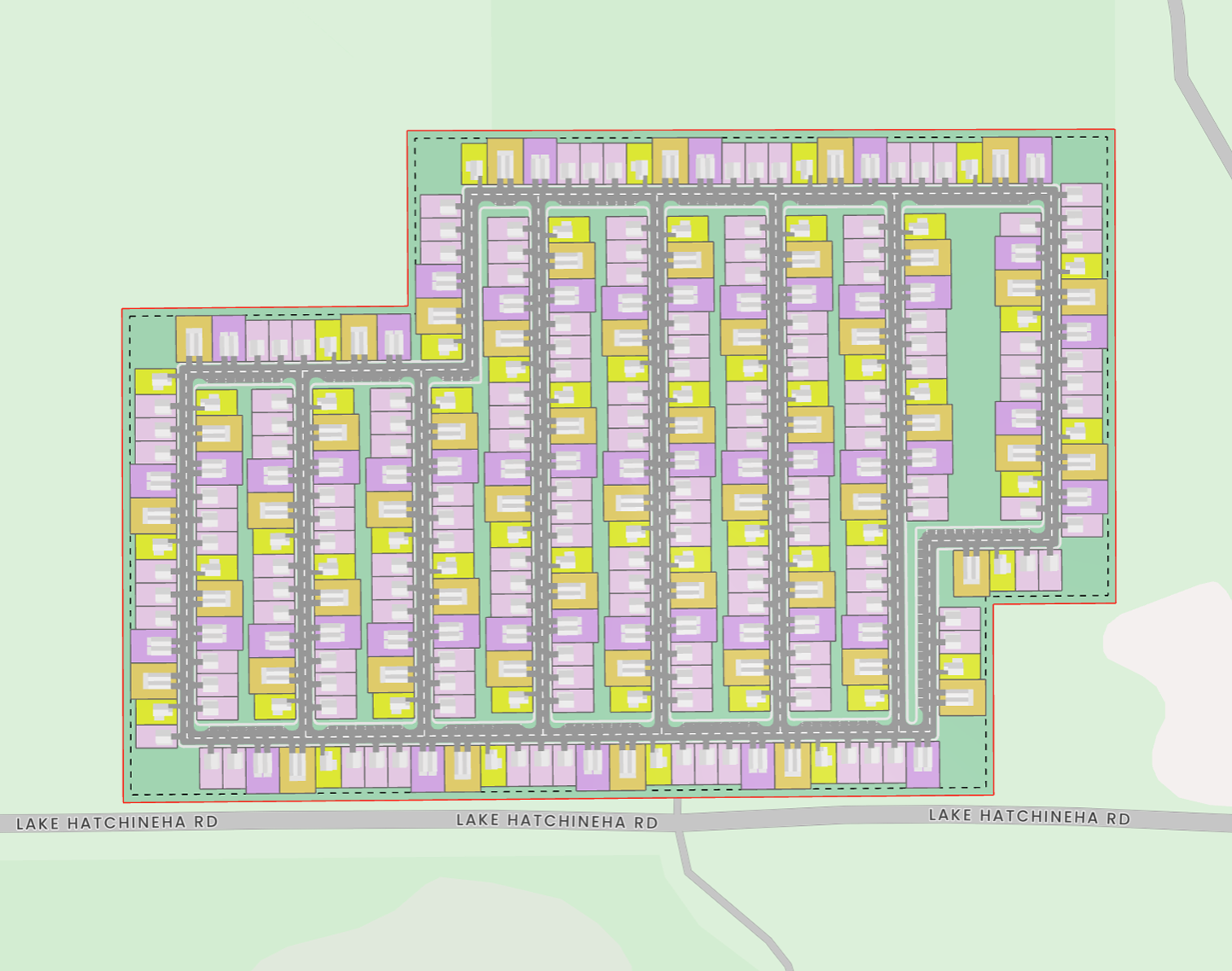 Algoma product screenshot showing automated site layout generation