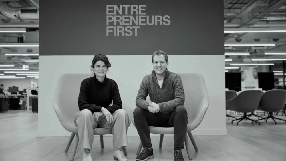 Alice Bentinck and Matt Clifford seated side by side at Entrepreneurs First