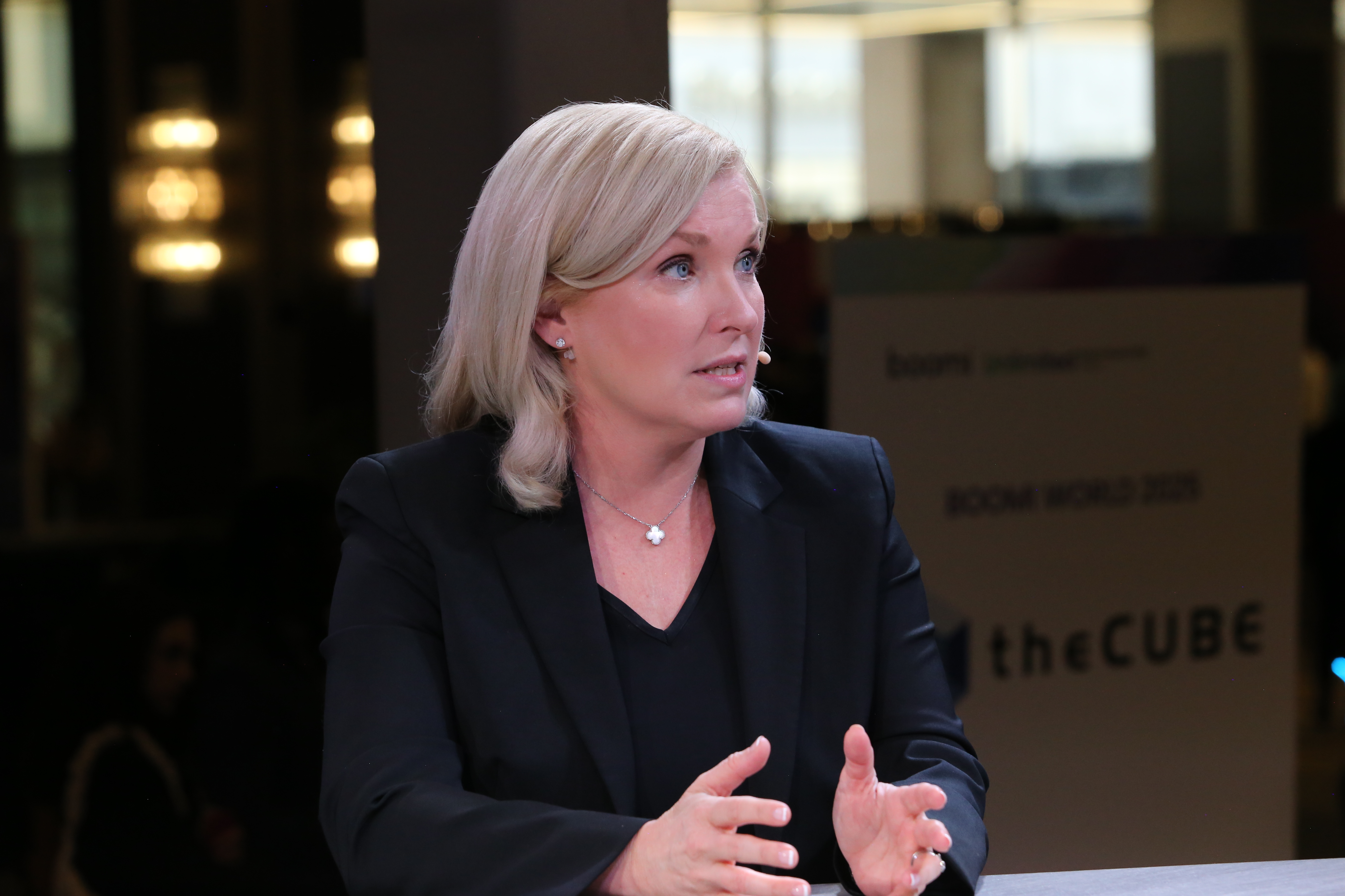 Alison Biggan speaking during an interview at Boomi World 2025