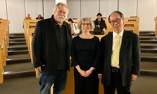 Allen Gilmer with Ann Gaylin and D. Frank Hsu at Fordham University