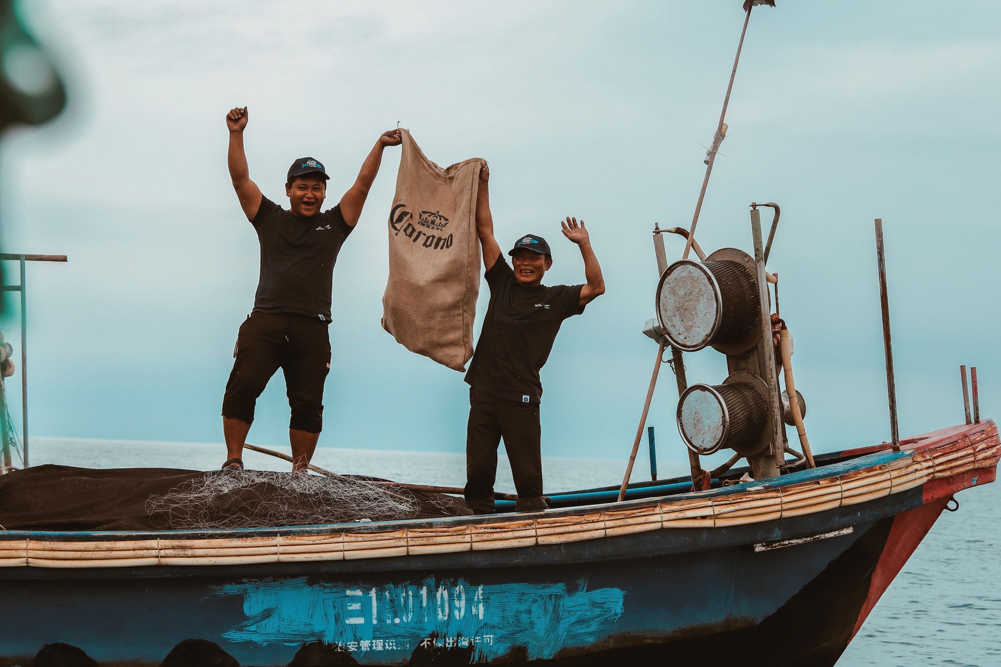 Fishing community members participating in Corona's Global Plastic Fishing Tournament in China