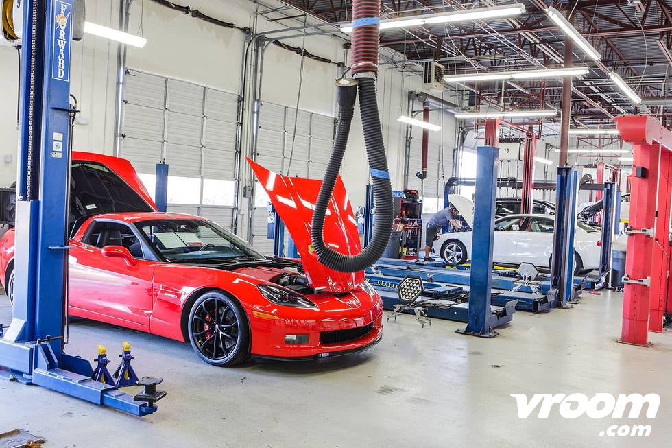 Cars inside Vroom’s vehicle facility