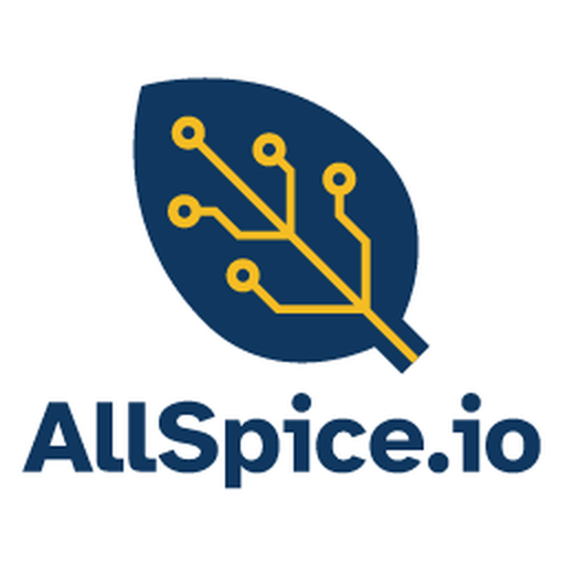 AllSpice.io logo - a leaf threaded with circuit-board traces