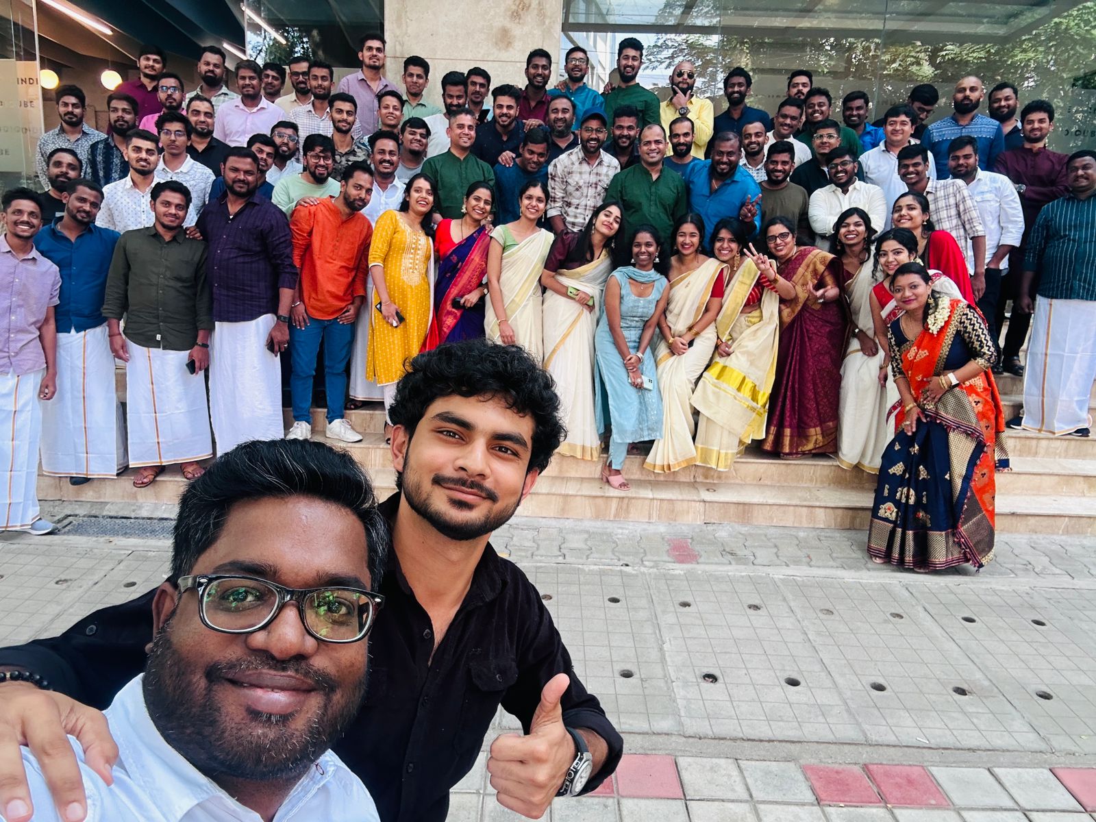 Allyn team members gathered outdoors for a group photograph
