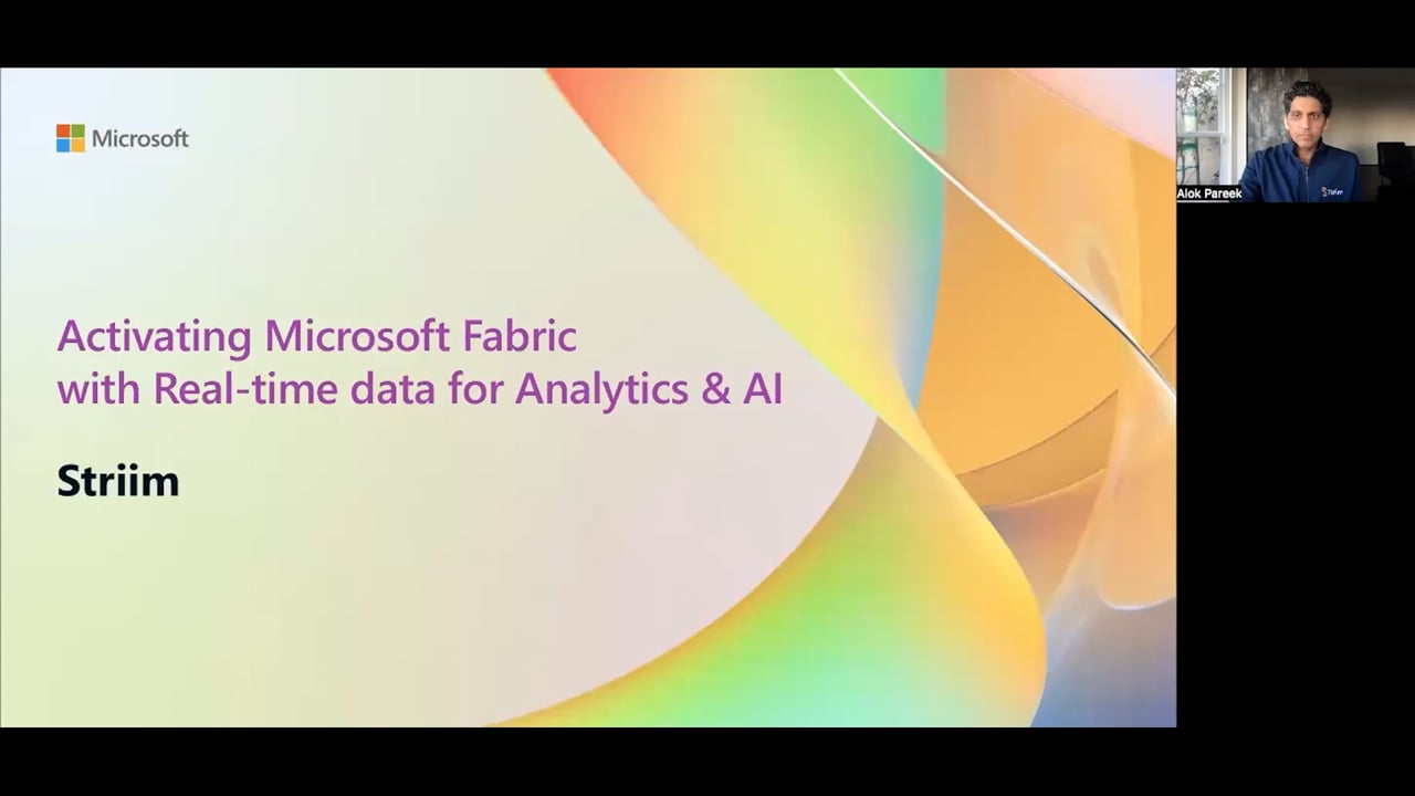Alok Pareek presenting a session about activating Microsoft Fabric with real-time data for analytics and AI