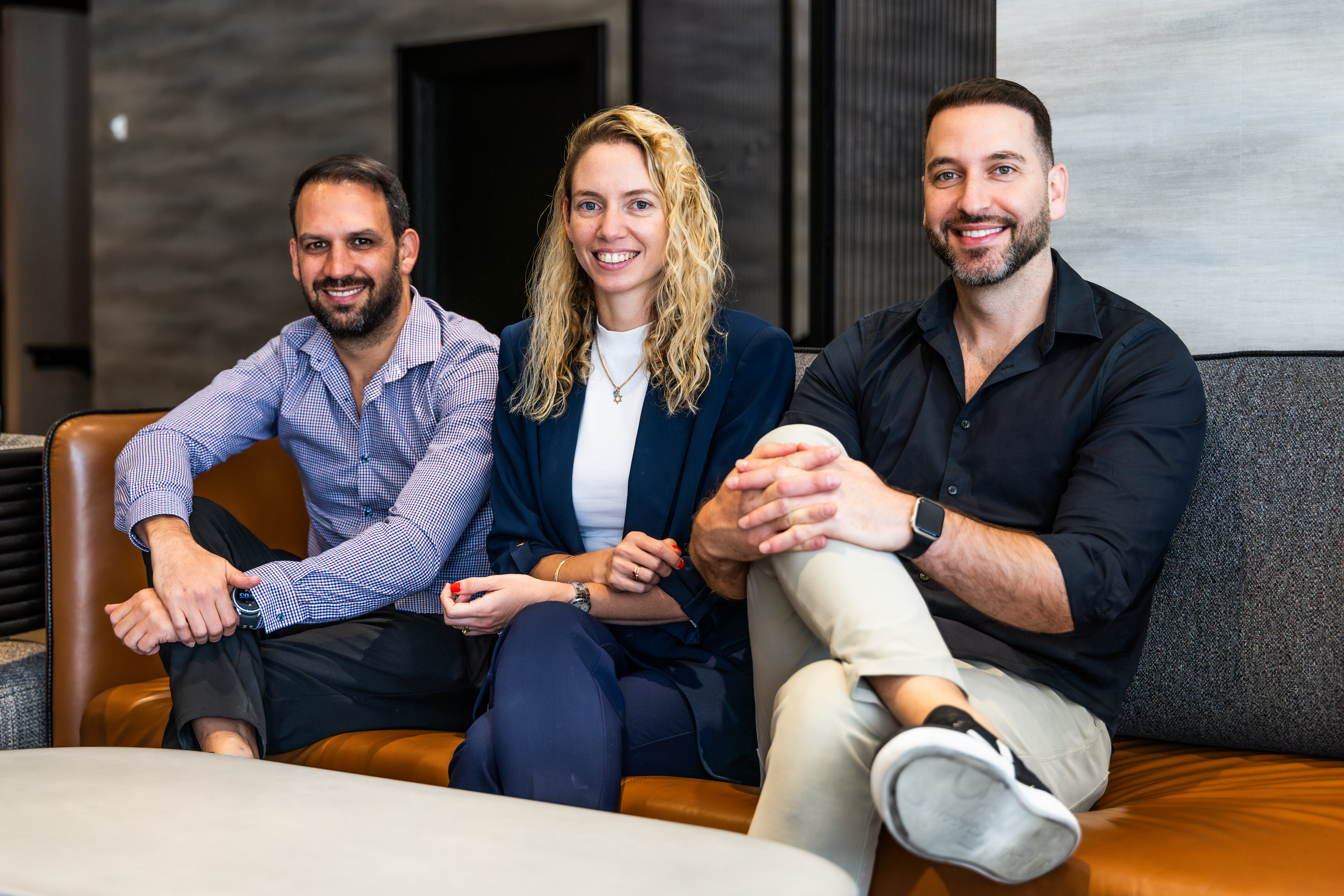 Sensi co-founders Nevo Elmalem, Romi Gubes and Alon Brener seated together