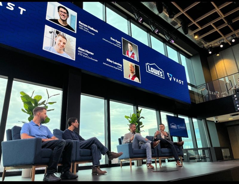 Alon Horev seated onstage with VAST Data and Lowe's leaders during an engineering conversation