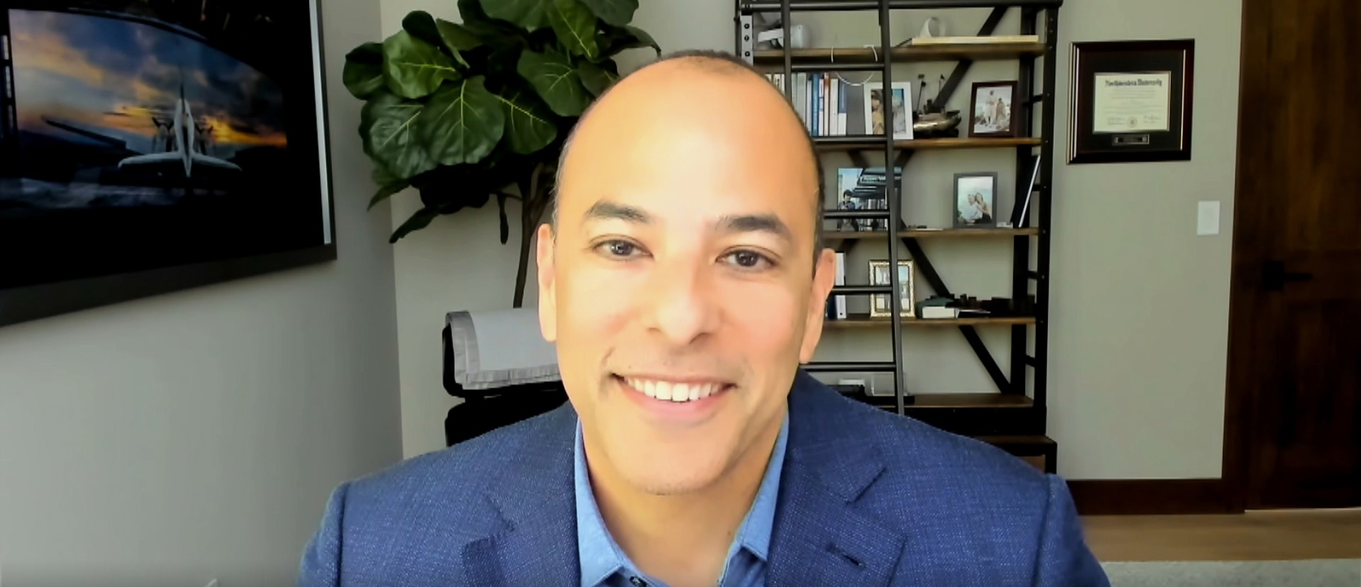 Amit Mathradas speaking remotely during his theCUBE interview about human agents and AI