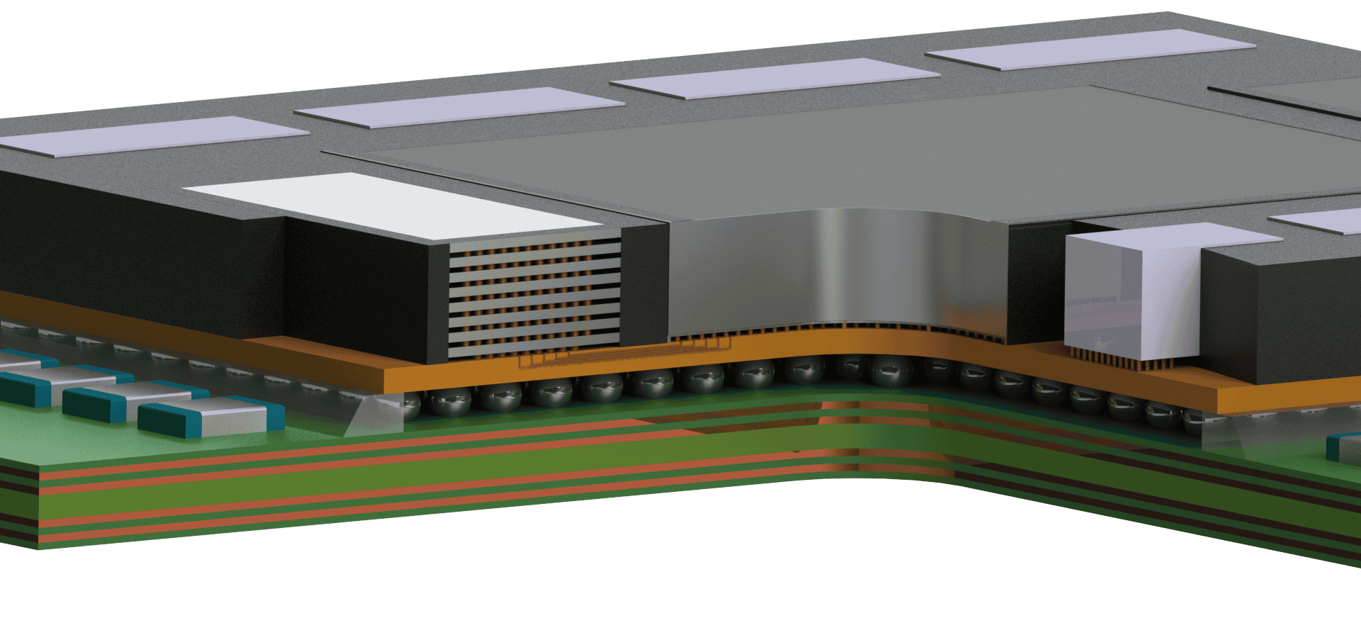 Amkor technical illustration showing the cross section of an S-SWIFT package