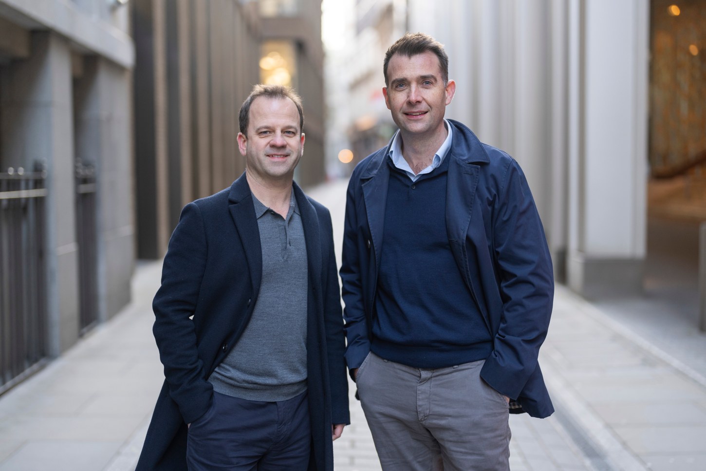 AmplifyME co-founders photographed together on a London street