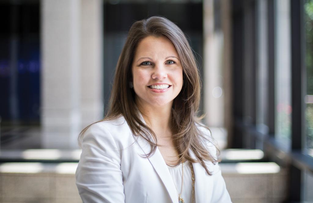Amy Porter photographed in an office for her 2014 Austin Business Journal profile