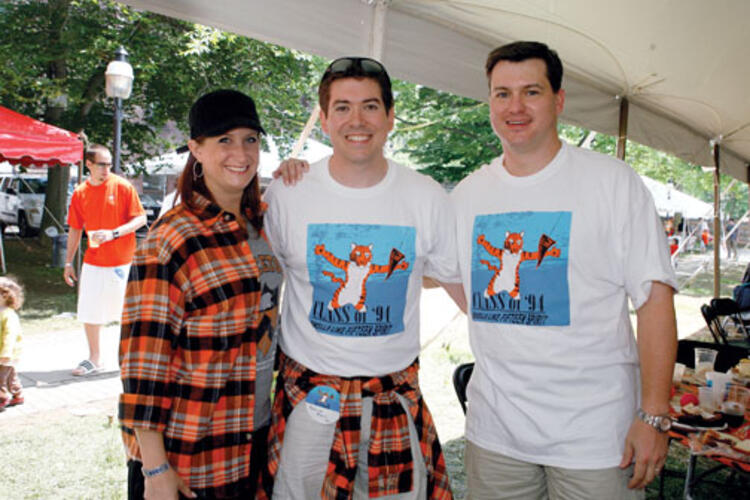 Amy Randall with Princeton classmates Patrick Mesa and Brad Grout at a 2009 reunion