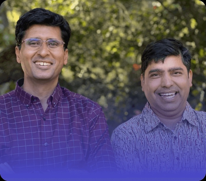 Fortanix co-founders Ambuj Kumar on the left and Anand Kashyap on the right, smiling outdoors