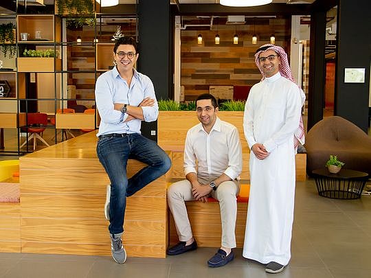 Eyewa founders Mehdi Oudghiri, Anass Boumediene and Abdullah AlRugaib together