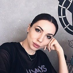Anastasiia Dyachenko in the author photograph accompanying her published writing