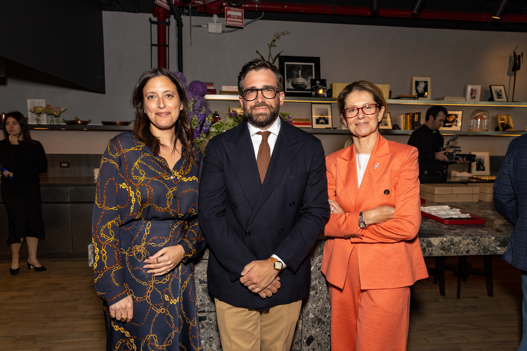 Andra Mielnicki, Ben Clymer and Pascale Lepeu at a Cartier watch gathering in New York