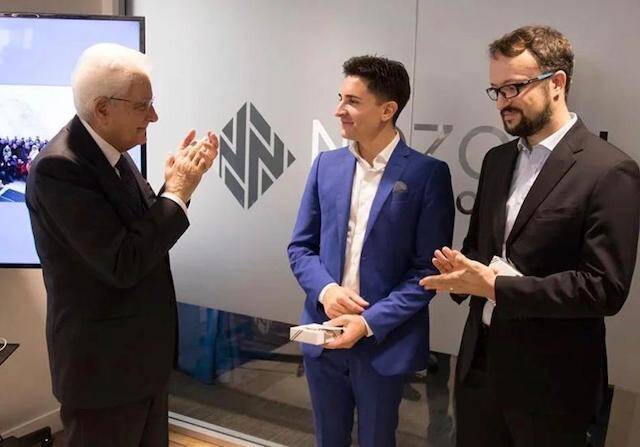 Andrea Carcano and Moreno Carullo during Italian President Sergio Mattarella’s visit to Nozomi Networks