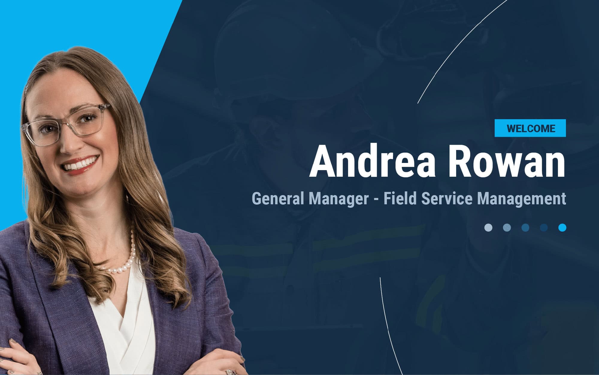 GPS Insight graphic introducing Andrea Rowan as General Manager of Field Service Management