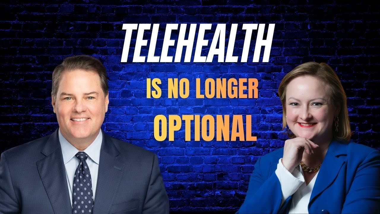 Andrew Flanagan and Nurse Rosa Hart in the artwork for their video conversation, Telehealth is No Longer Optional