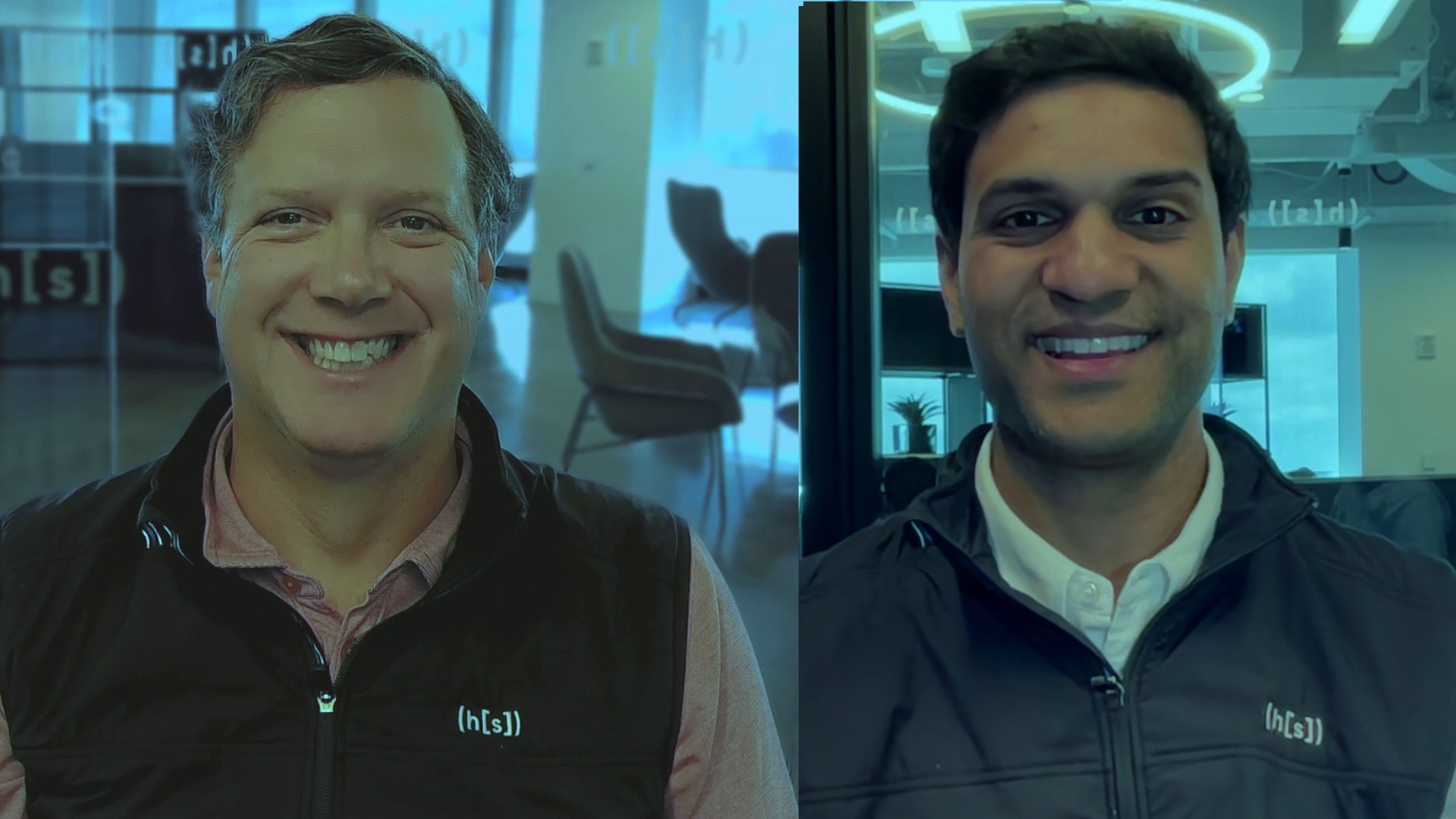 Andrew Joiner and Hyperscience executive Mayur Pillay speaking during a video interview