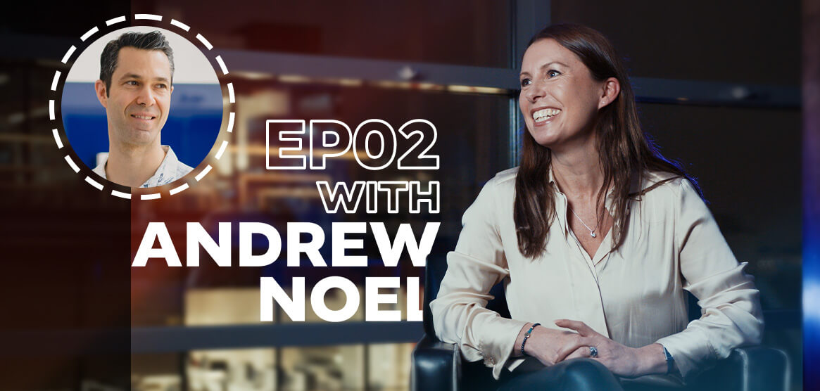 Antavo Loyalty Stories episode artwork: Andrew Noel in a circular inset and host Michelle Ellicott-Taylor