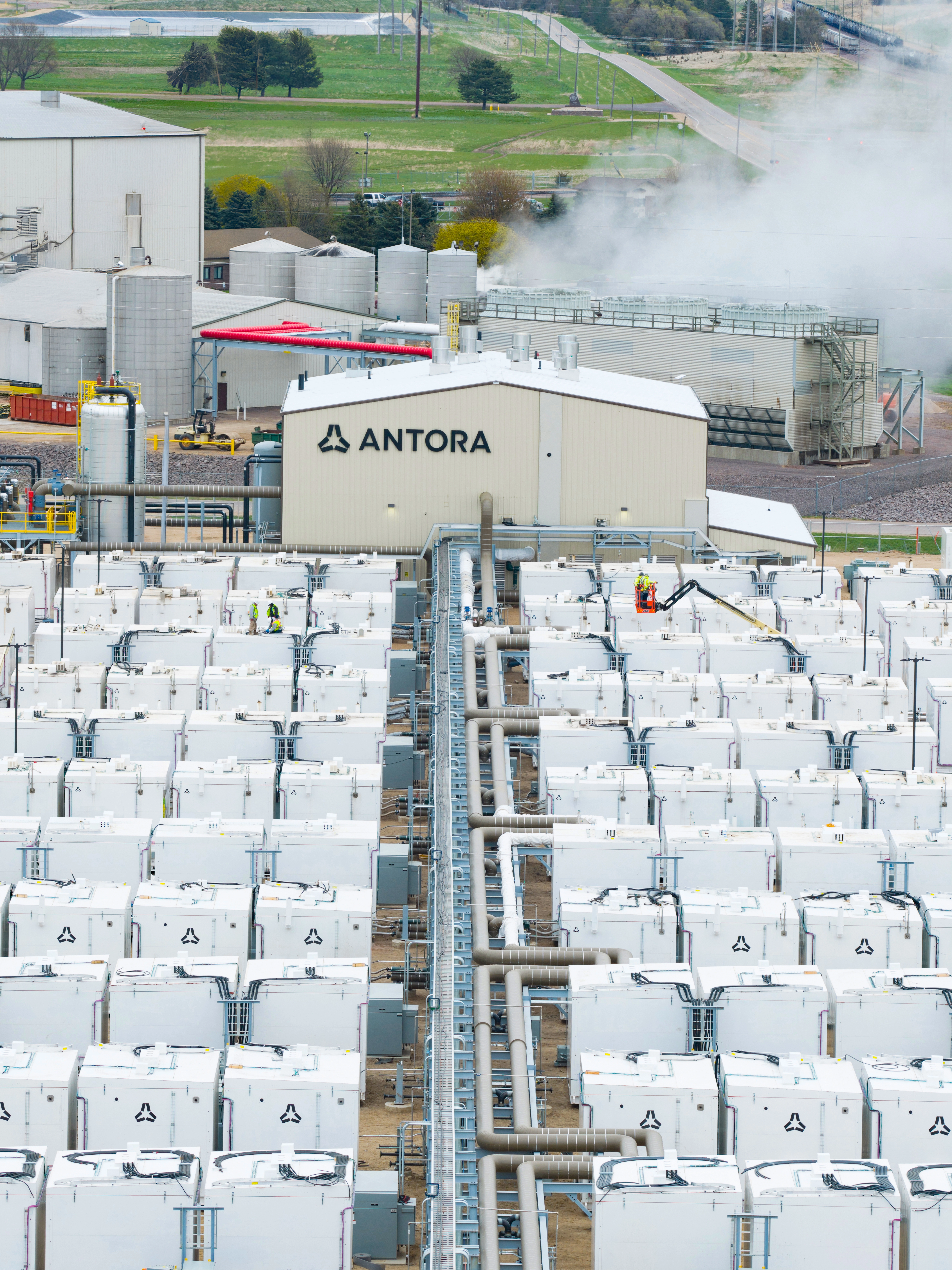 Aerial view of Antora Energy's Project Big Stone thermal battery installation in South Dakota
