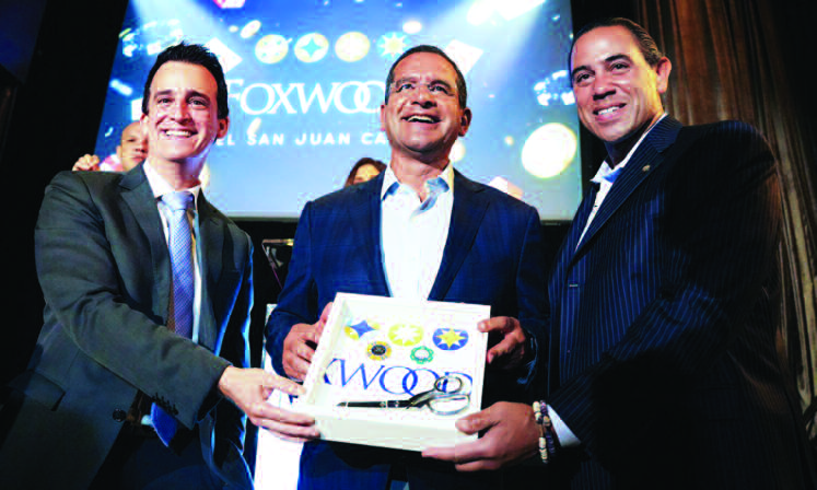 Andro Nodarse-Leon, Pedro Pierluisi and Rodney Butler at the Foxwoods El San Juan Casino soft launch