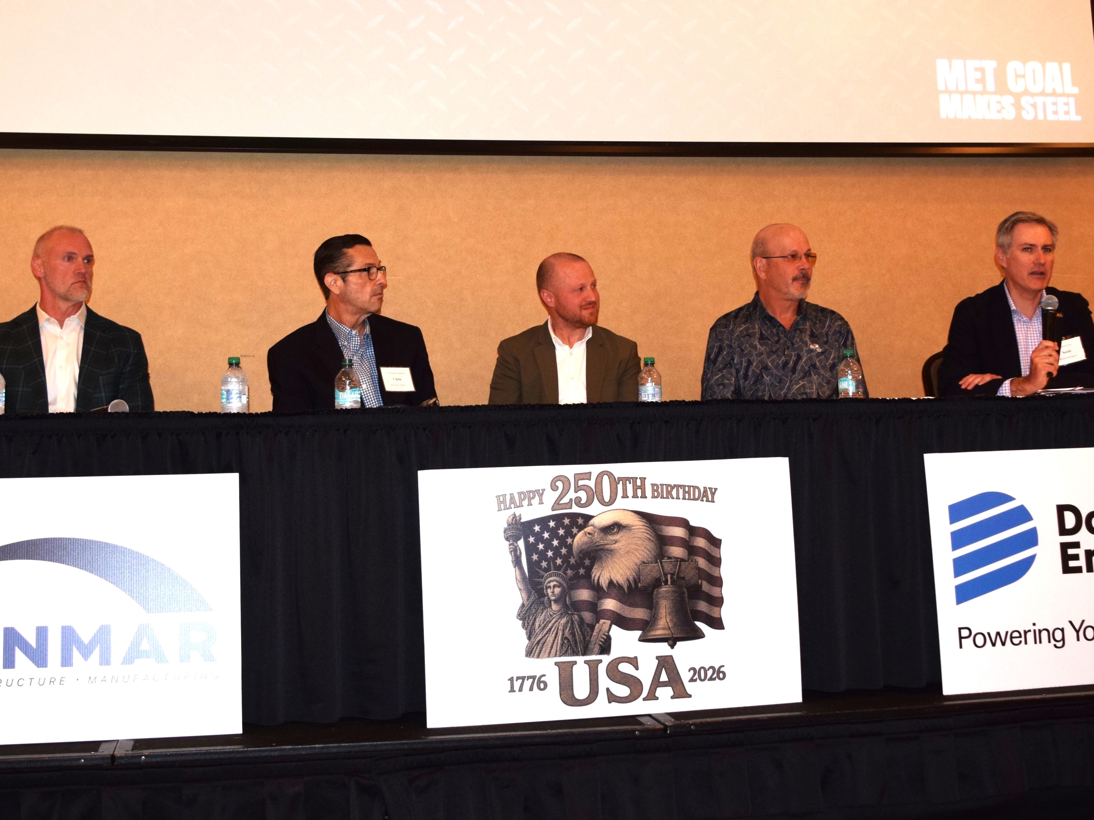 Andy Eidson, far left, seated with four fellow coal executives at the May 2026 MCPA conference.