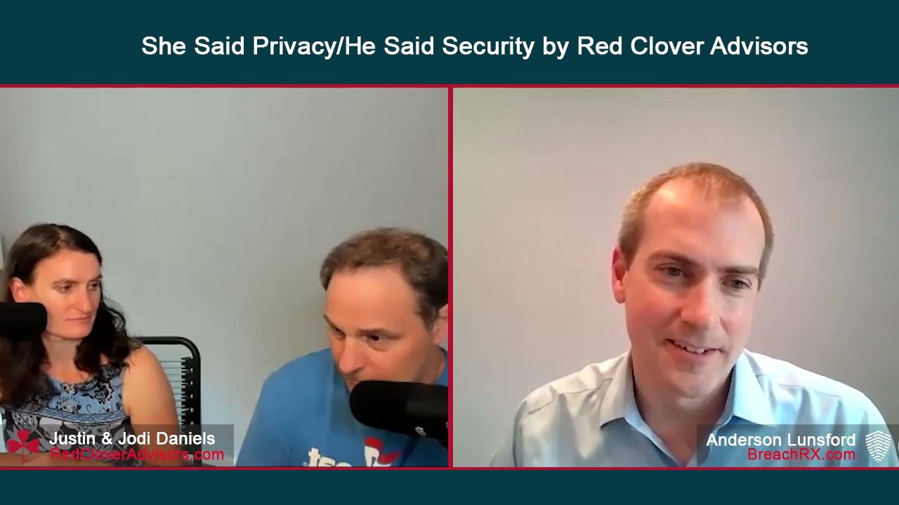 Andy Lunsford, at right, speaking with Jodi and Justin Daniels in a remote video interview