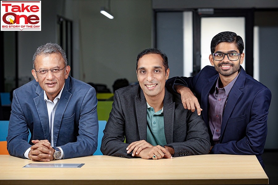 Sameer Garde, Aneesh Reddy and Anant Choubey standing together