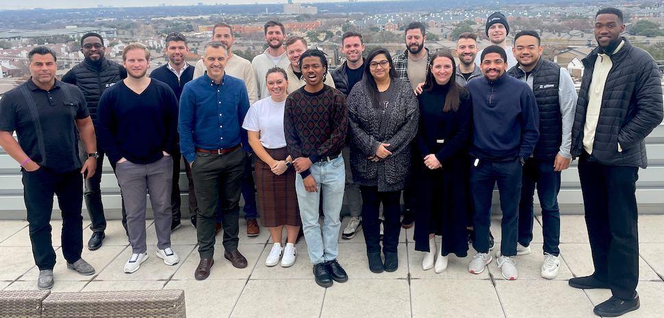 Members of Ziflow’s Dallas go-to-market team standing together outdoors